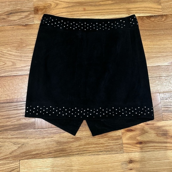 Intermix Black Suede Skirt with Silver Studs - Picture 10 of 10